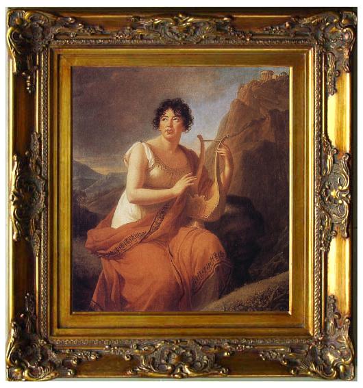 framed  VIGEE-LEBRUN, Elisabeth Portrait of der Madame de Stael als Corinne, Ta056